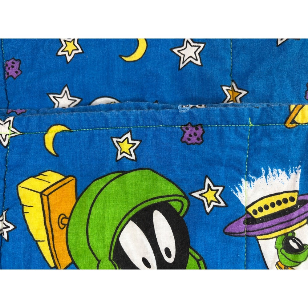 Marvin the Martian Looney Tunes Handmade Quilt Reversible Robot Space Blanket - Picture 9 of 14